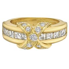 Tiffany & Co. ​Yellow Gold and Diamond 'X' Band Ring 5