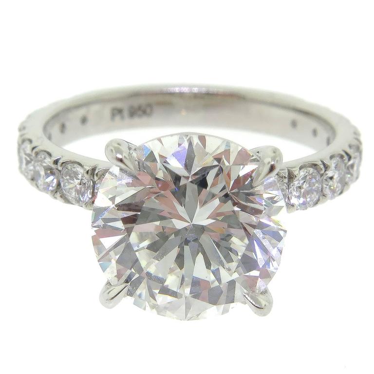 Platinum Diamond Engagement Ring For Sale at 1stdibs