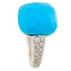 POMELLATO "Capri" White Gold, Diamond and Turquoise Paste Ring