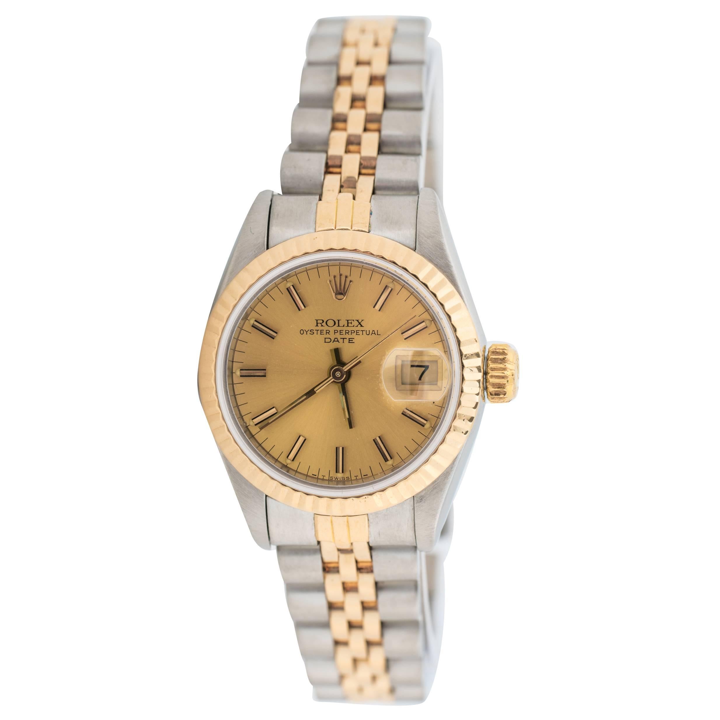 1980s Ladies Rolex Date Two Tone with Jubilee Bracelet