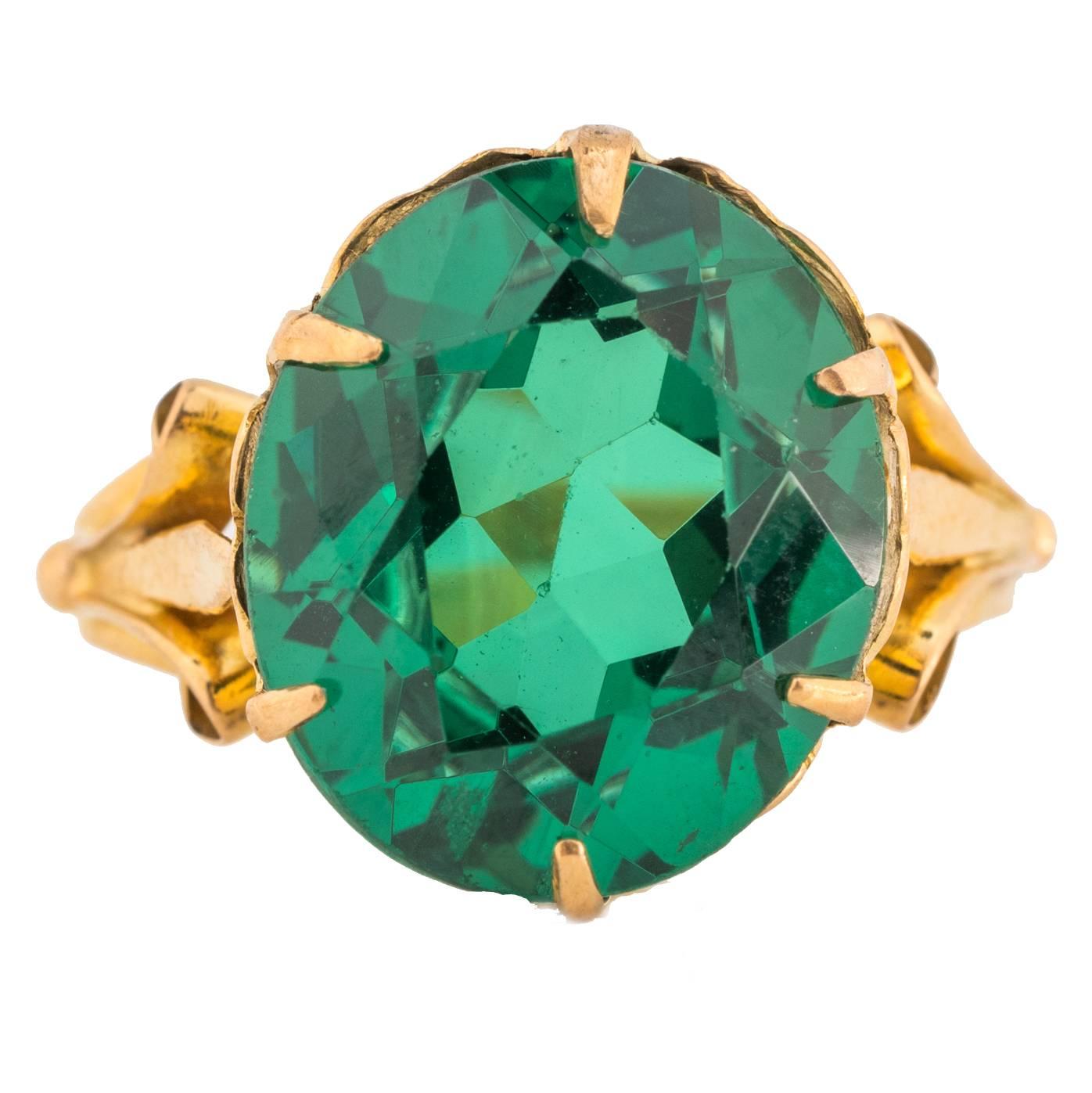 1890s Emerald and Yellow Gold Ring