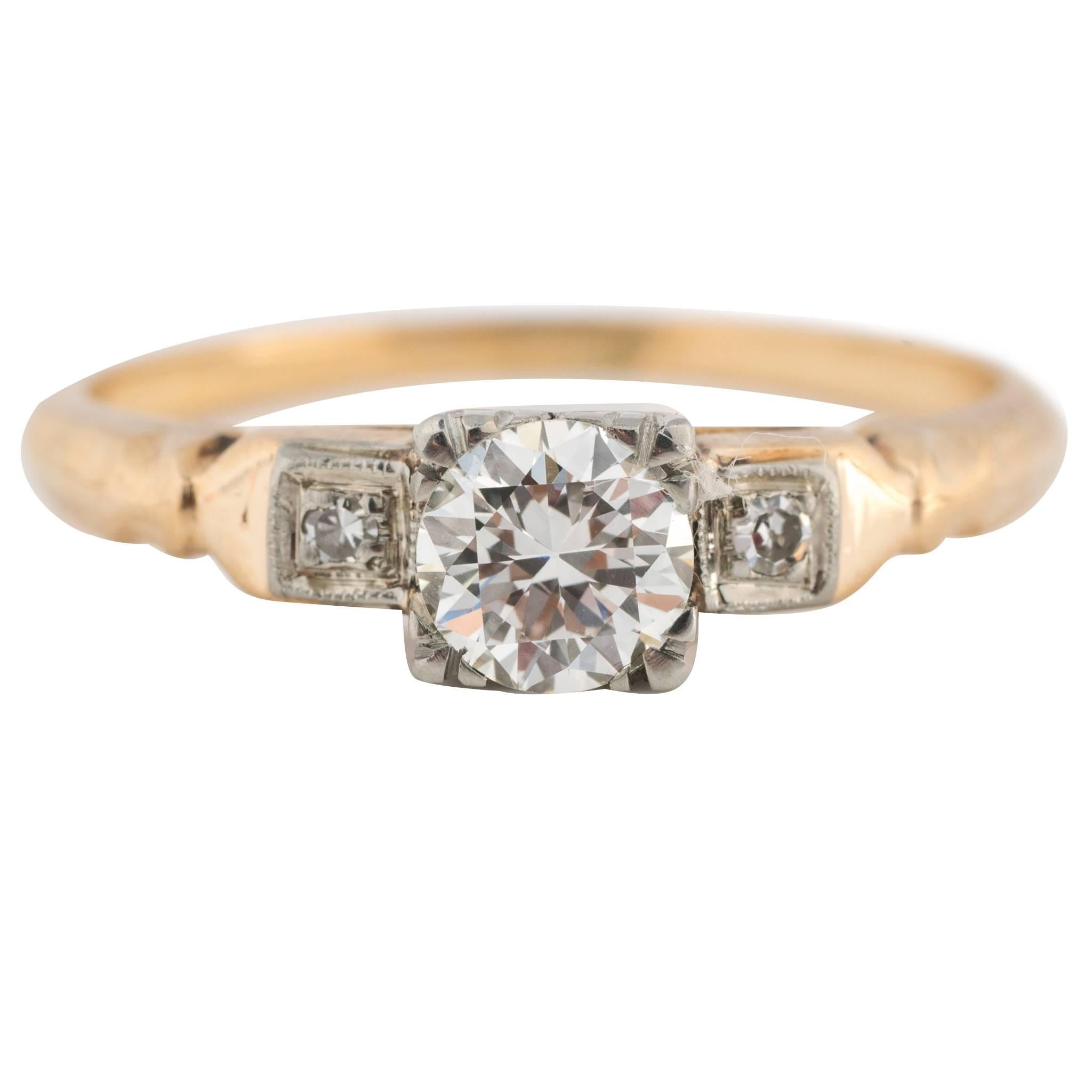 1920s Two-Tone Diamond Engagement Ring, GIA Certified