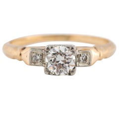 Zweifarbiger Diamant-Verlobungsring aus den 1920er Jahren, GIA-zertifiziert