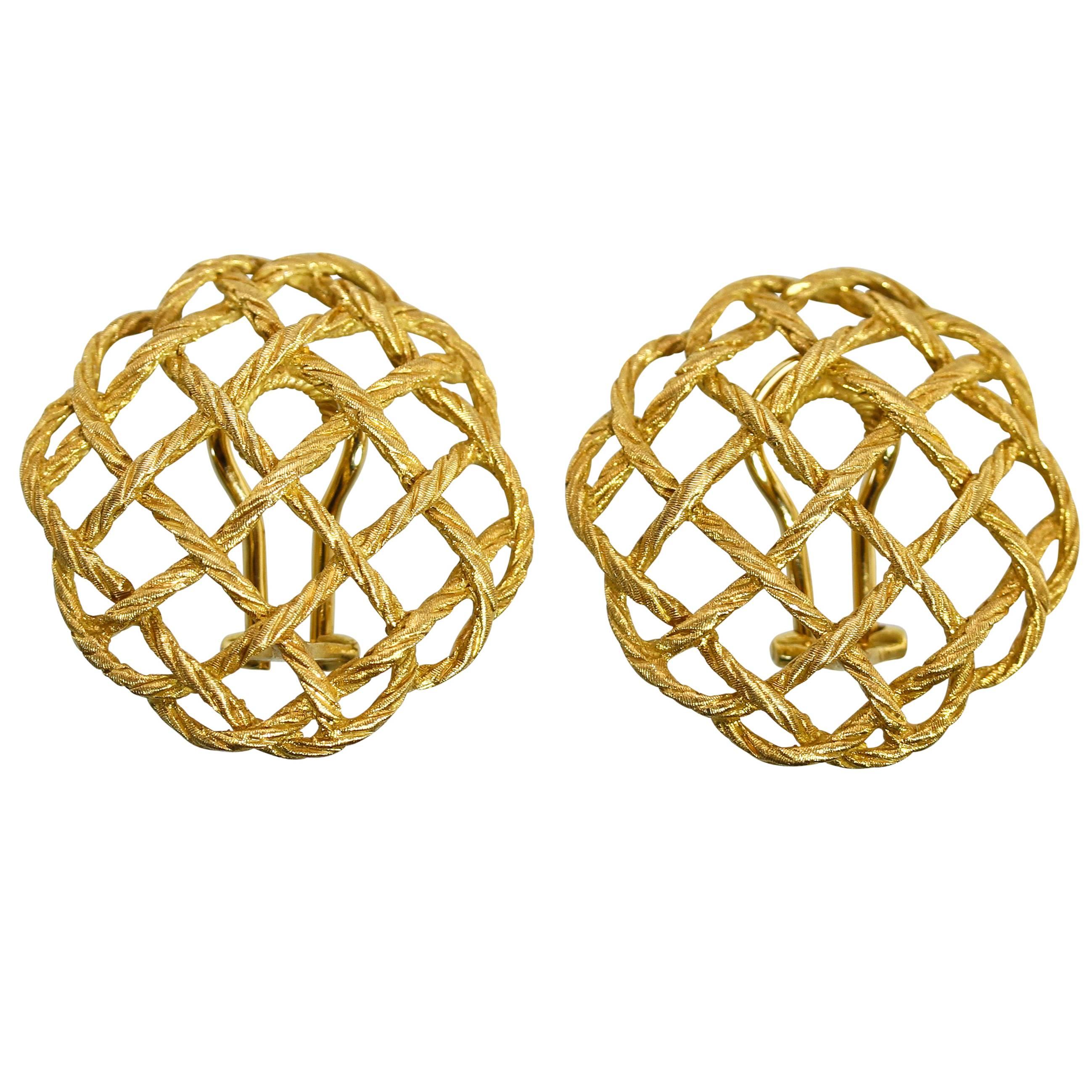 Buccellati Gold 'Crepe de Chine' Earclips