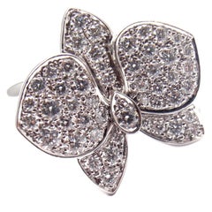 Cartier Caresse D'orchidées Orchid Flower Diamond White Gold Ring