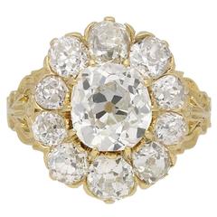 Old mine diamond coronet cluster ring, circa 1890. 2