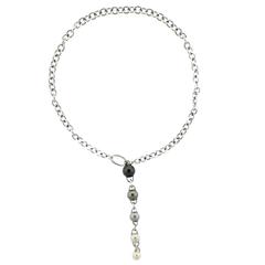Mikimoto Gold Pearl Lariat Necklace