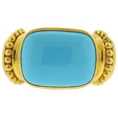 Elizabeth Locke Gold Turquoise Ring