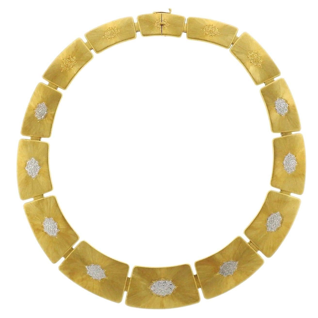 Buccellati Geminato Gold Panel Necklace