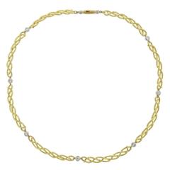 Buccellati Gold Diamond Braided Necklace