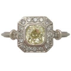 Antique and Contemporary 1.01 ct Diamond and Platinum Dress Ring 2