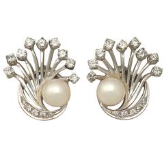Vintage 1960s German 1.20 Carat Diamond and White Gold Clip On Earrings 3