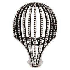 Diamond Silver Cage Ring 6
