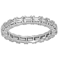 2.00 Carats Baguette Diamond Platinum Eternity Band Ring
