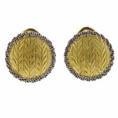 Classic Buccellati  Gold Button Earrings