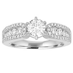 GIA Certified 0.51 Carat E VS2 Round Diamond Gold Engagement Ring 9