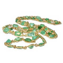 Antique Victorian Emerald Gold Chain
