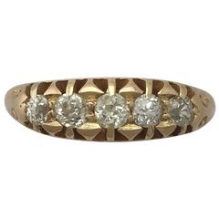 Antique 1900s Diamond and Yellow Gold Cocktail Ring 3