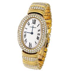 Cartier Lady's Yellow Gold Diamond Wristwatch