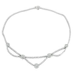 Tiffany & Co. Diamond Platinum Rose Flower Necklace
