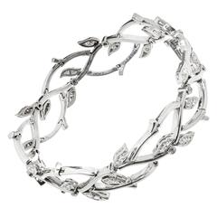 1990s Tiffany & Co. Diamond Platinum Garland Bracelet 2