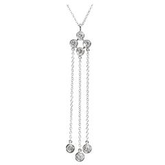 Tiffany & Co. Triple Dangle Diamond Platinum Necklace 