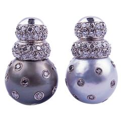 Pearl and Diamond Earrings 
