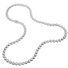 Tiffany & Co. Diamond Platinum Bezel Set Tennis Necklace 8