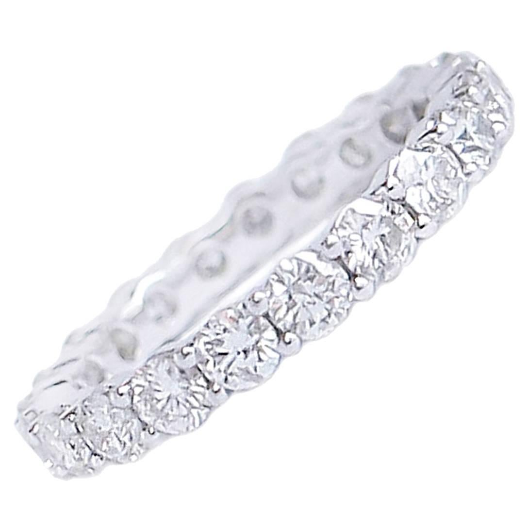 2.31 Carat Diamond and White Gold Eternity Band Ring For Sale