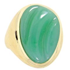 Burle Marx Forma Livre Sculpted Green Chrysoprase Gold Ring
