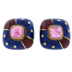 Park Place Antique Jewelry Clip On Earrings Lambertville Nj 08530 Park Place Antique Jewelry Festive Enamel Tourmaline Gold Earrings