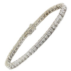 Modern Diamond White Gold Tennis Bracelet 