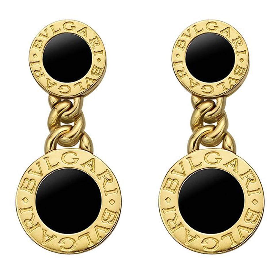 Bulgari ​Onyx Gold "Bvlgari-Bvlgari" Drop Earrings