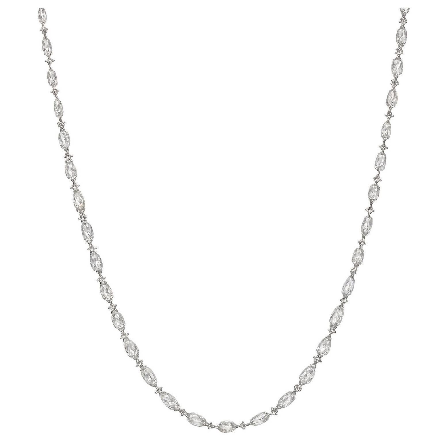 Lucie Campbell ​Briolette-Cut Diamond Chain Necklace (5 ct tw)