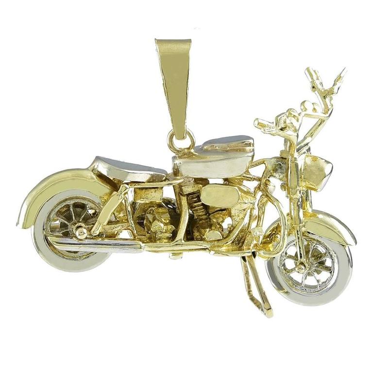 Gold Motorcycle Pendant/Object For Sale at 1stdibs