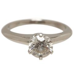 Tiffany & Co. 1.00 Carat Diamond Platinum Solitaire Ring