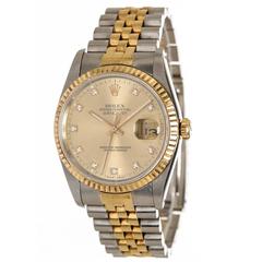 Rolex Yellow Gold Stainless Steel Oyster Perpetual Wristwatch