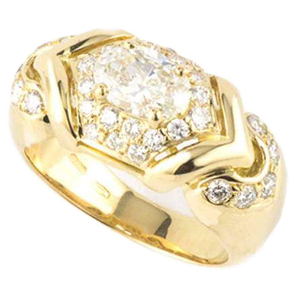 Bulgari Gold Diamond Set Cocktail Ring