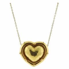 Tiffany & Co. Paloma Picasso Gold Puffed Heart Pendant Necklace