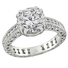 Retro Tacori 2.03 Carat Diamond Platinum Engagement Ring and Wedding Band Set