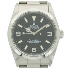 Rolex Tiffany & Co. Stainless Steel Explorer Wristwatch Ref 14270