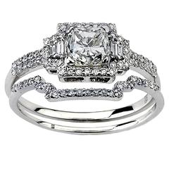 Two Set Diamond Gold Engagement Ring 11