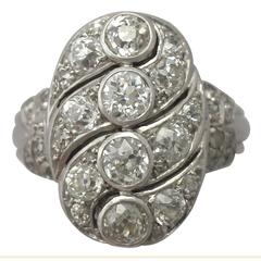 1940s German 2.63 Carat Diamond and White Gold Cocktail Ring 10