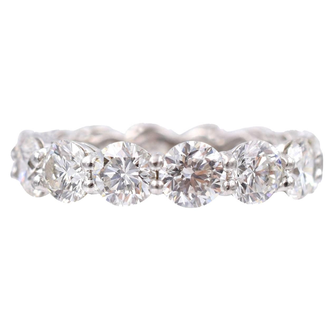 Elegant Diamond Platinum Anniversary Band Ring at 1stDibs