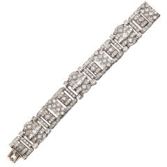 1930s French Art Deco Diamond Platinum Bracelet