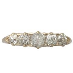 Antique 1.02 Carat Diamond and Yellow Gold Dress Ring