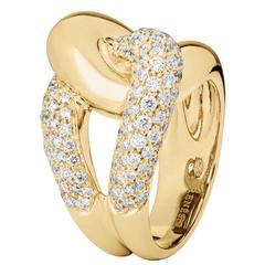 Renesim Pave Diamond Gold Knot Ring