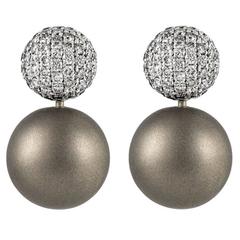 Renesim Rhodium Plated Pave Diamond Gold Earrings 10