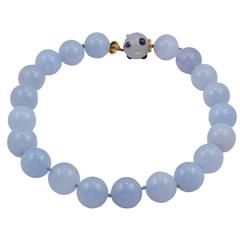Seaman Schepps Chalcedony Sapphire Diamond Necklace 5