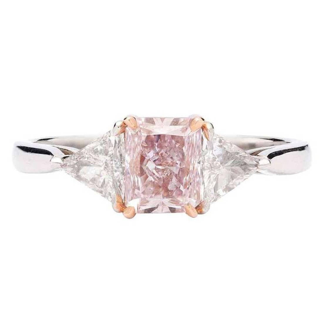 J.E. Caldwell GIA Natural Fancy Purplish Pink Diamond Platinum Engagement Ring